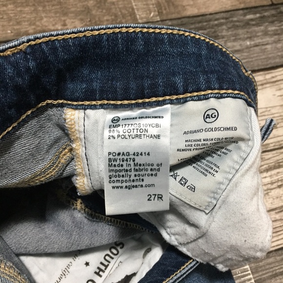 Ag The Farrah High Rise Skinny Ankle Jeans Women’s 27R Blue Ankle Slit - Picture 10 of 10